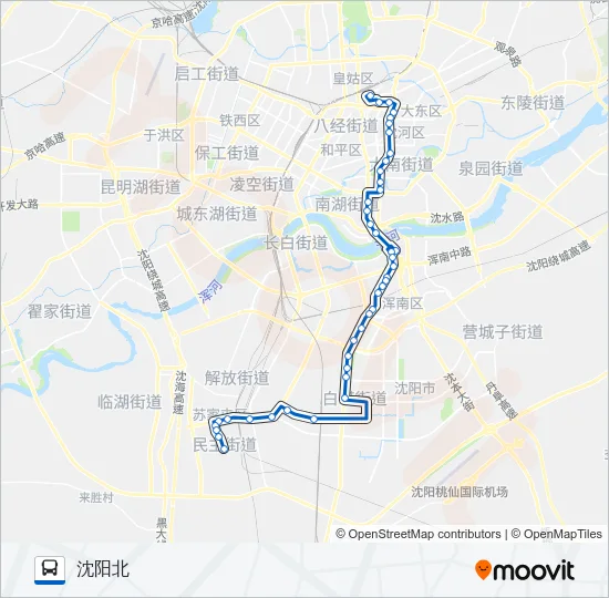 333体育学院支线 Bus Line Map
