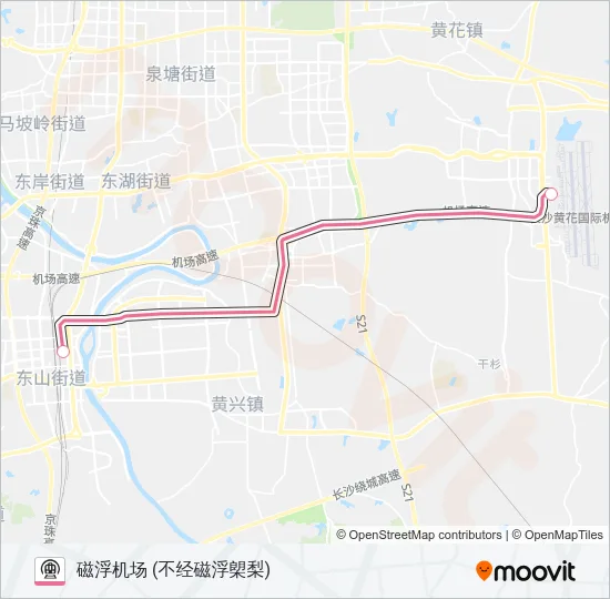 地铁磁浮快路的线路图