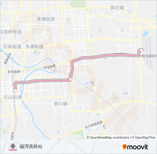 地铁磁浮快路的线路图