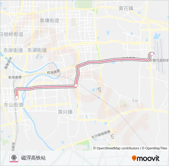 地铁磁浮快路的线路图