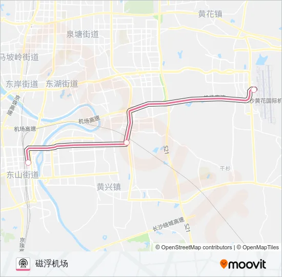 地铁磁浮快路的线路图