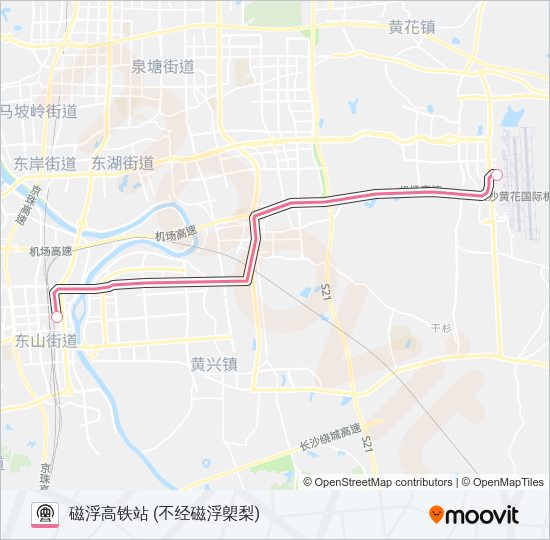 地铁磁浮快路的线路图