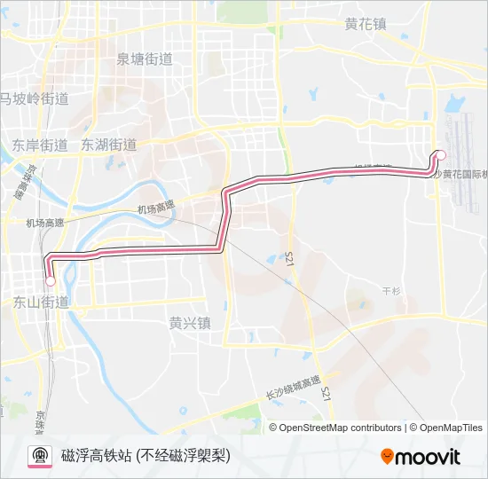 地铁磁浮快路的线路图