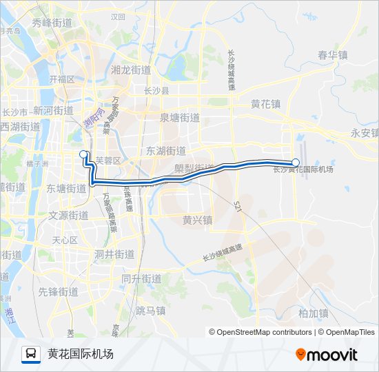 公交机场快路的线路图