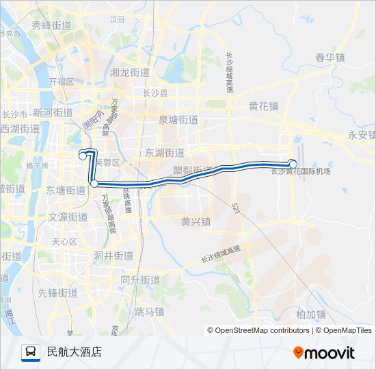 公交机场快路的线路图