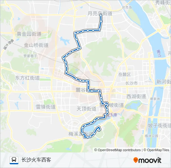 公交W201路的线路图