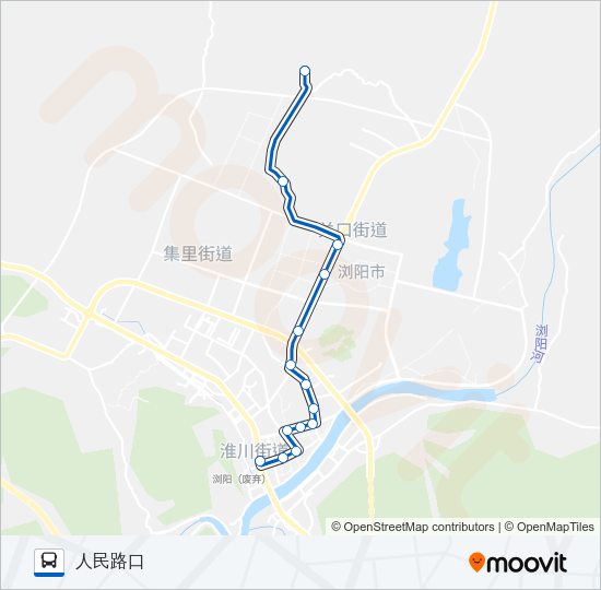 公交浏阳11路的线路图