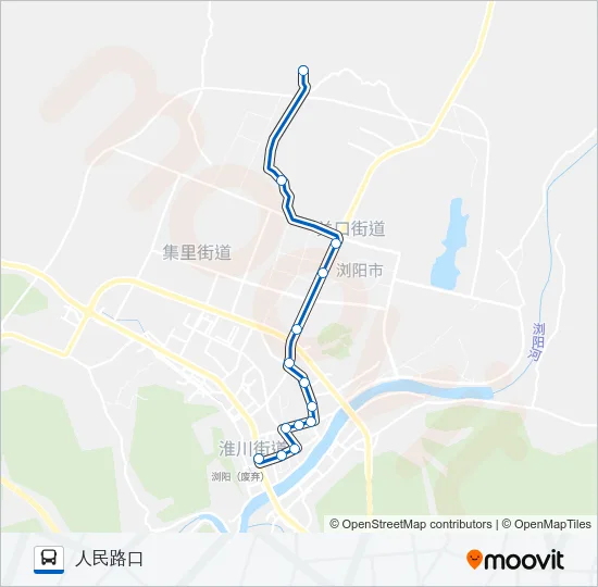 公交浏阳11路的线路图