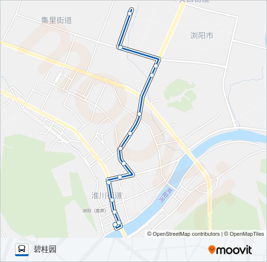 公交浏阳19路的线路图
