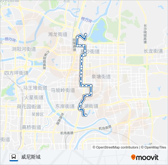 公交星沙106路的线路图