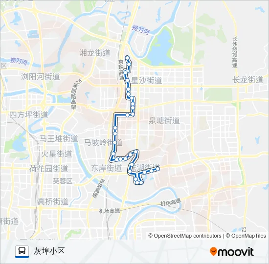 星沙202路 Bus Line Map