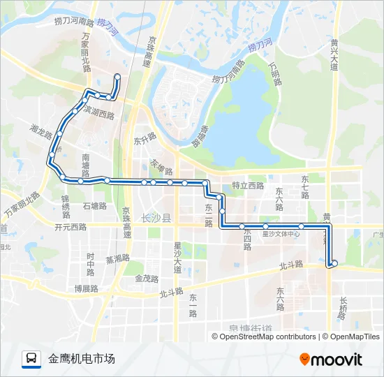 公交星沙204路的线路图