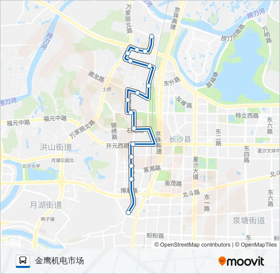 星沙206路 Bus Line Map