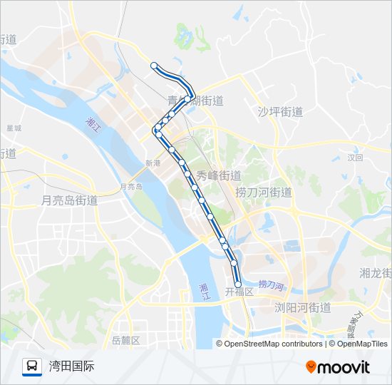 公交湾田国际专路的线路图