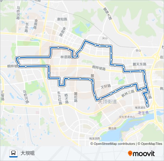 公交高新1内环路的线路图