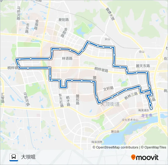 高新1路外环 Bus Line Map
