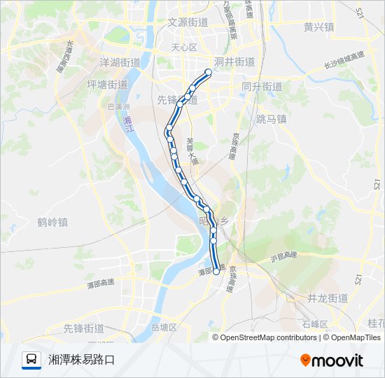 长株潭101路 Bus Line Map