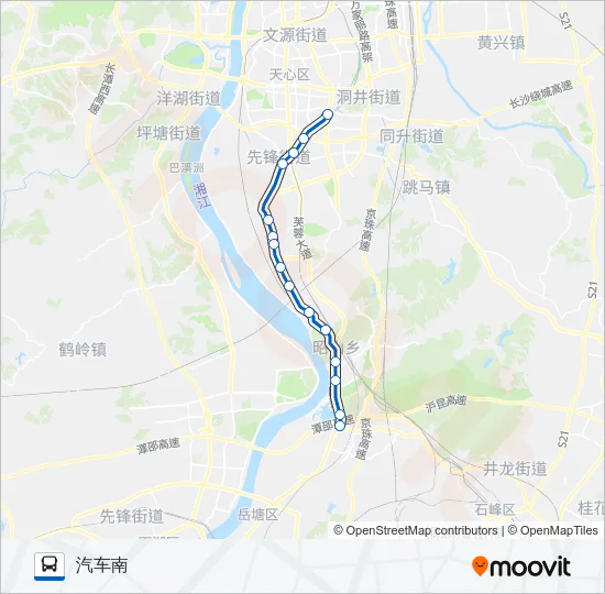 公交长株潭101路的线路图