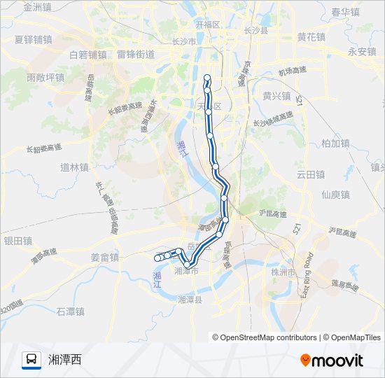 公交长株潭201路的线路图