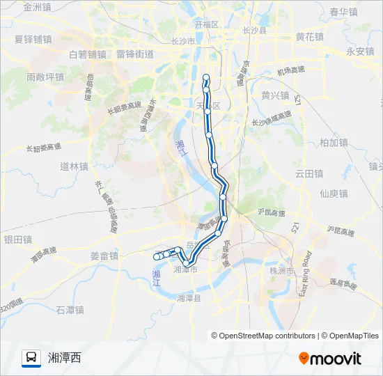 公交长株潭201路的线路图