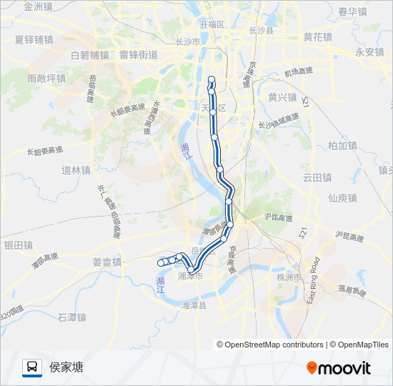 公交长株潭201路的线路图