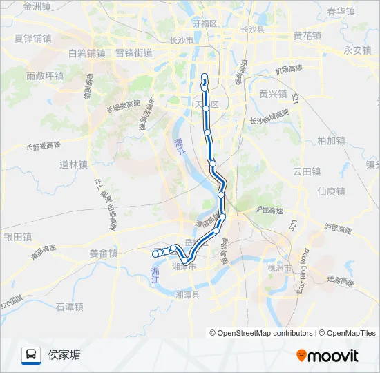 公交长株潭201路的线路图