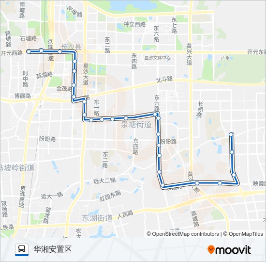 星沙102区间线 bus Line Map