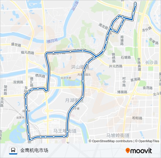 星沙205路内环 bus Line Map