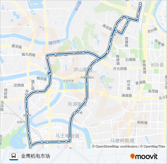 星沙205路外环 bus Line Map