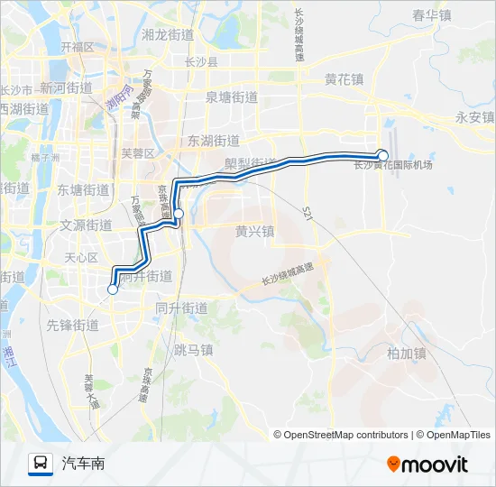 机场快线(南站线) Bus Line Map
