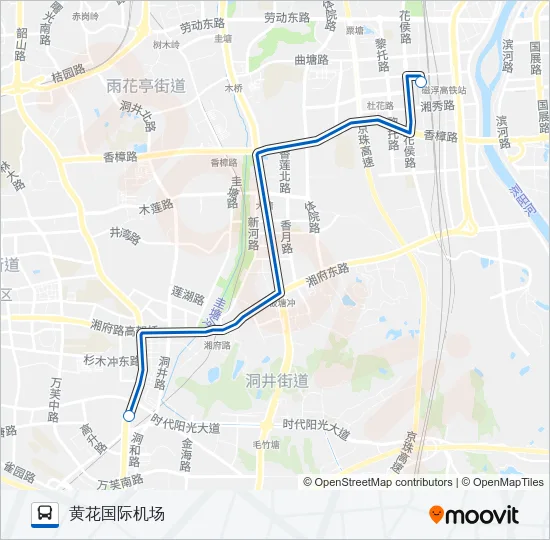 机场快线(南站线) Bus Line Map