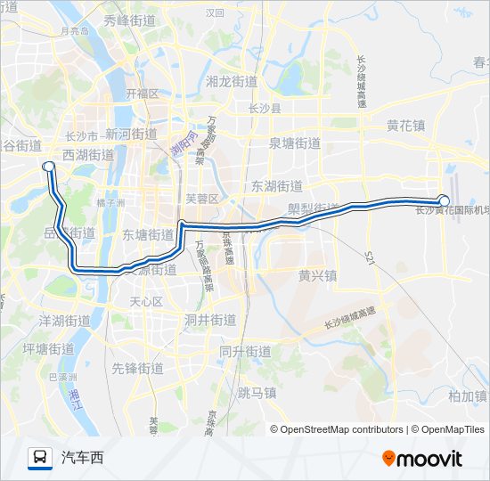 公交机场快(西站线)路的线路图