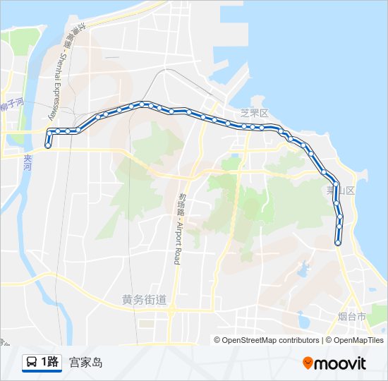 公交1路的线路图