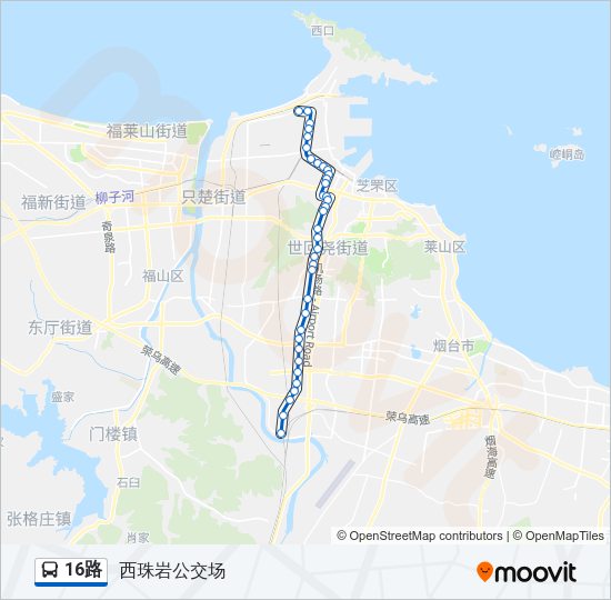 公交16路的线路图
