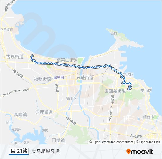 公交21路的线路图