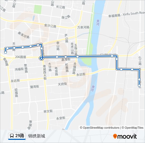 公交29路的线路图