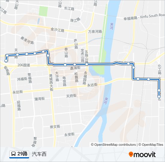 公交29路的线路图