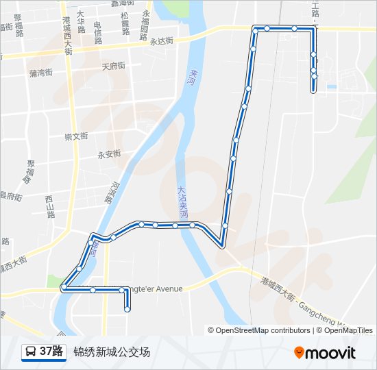 公交37路的线路图