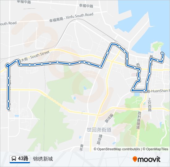 公交43路的线路图