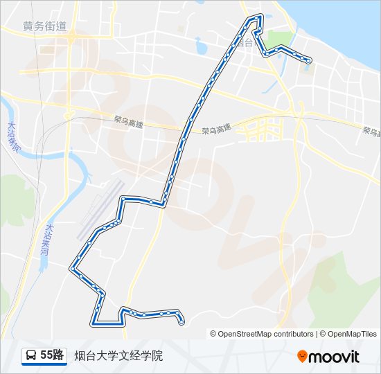 公交55路的线路图