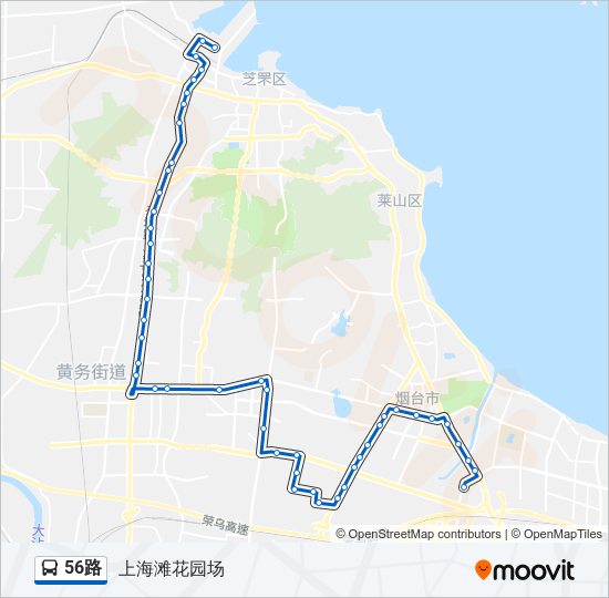 公交56路的线路图