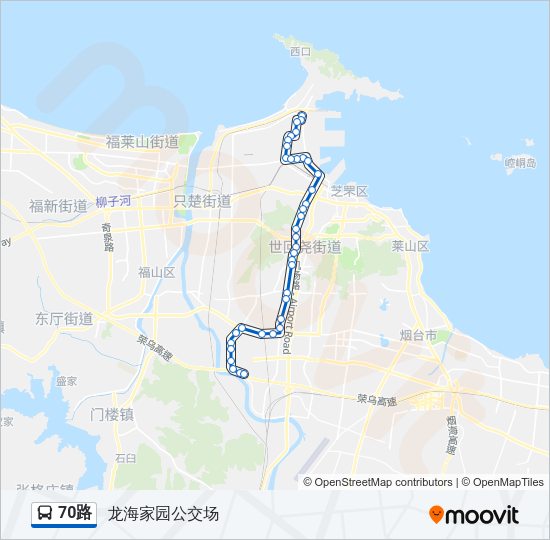 公交70路的线路图