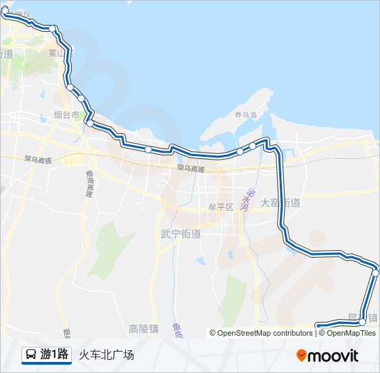 公交游1路的线路图
