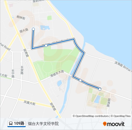 公交109路的线路图