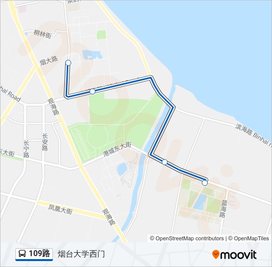 公交109路的线路图