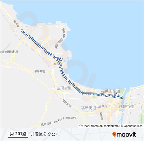 公交201路的线路图