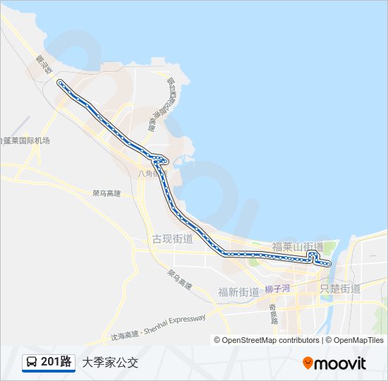 公交201路的线路图