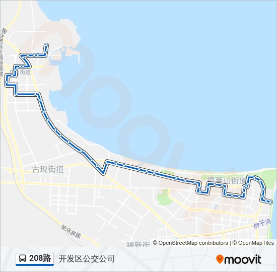 公交208路的線路圖