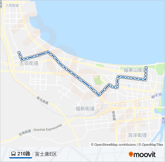 公交210路的线路图