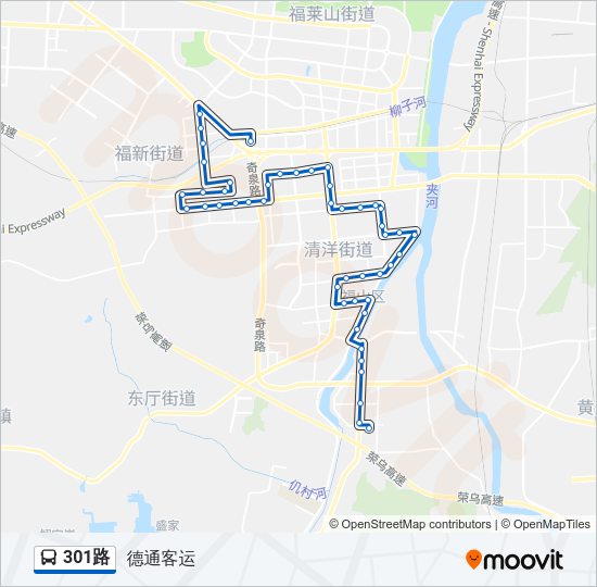 公交301路的线路图